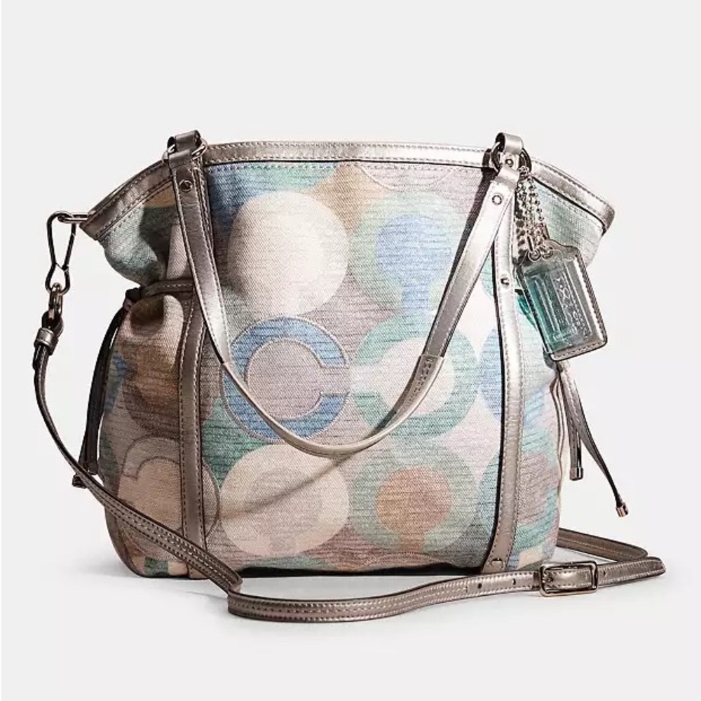 Coach Silver and Blue Audrey Tote